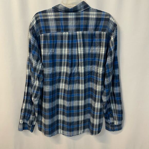 Eddie Bauer Blue Check Lightweight Classic Fit 100% Cotton Long Sleeve Shirt XL - Picture 6 of 6